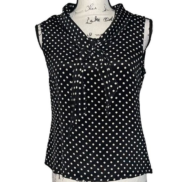 Harold’s black & tan silk sleeveless blouse 8 - Picture 1 of 4